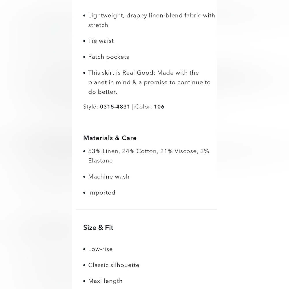 AE Dreamy Drape Linen Stretch Maxi Skirt - Picture 7 of 8